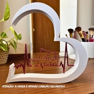 Coração Decorativo Batimento Cardíaco – Presente Criativo para Amantes de Animais | Branco M - imagem 5