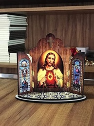 Capela em MDF Sagrado Coração de Jesus - Decoração Devocional Elegante - imagem 3