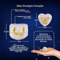 Presépio de Natal Mini em Metal Dourado com Caixinha Coração - Lembrancinha Encantadora - imagem 4