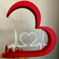 Coração Decorativo Batom Vermelho com Design Cardíaco Moderno - Presente Romântico Ideal - imagem 5