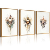 Jesus Canvas Wall Art - Sagrado Coração de Jesus | Decoração Religiosa para Quarto e Sala - imagem 1