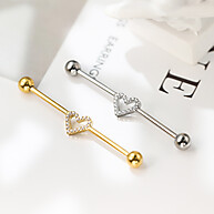 Piercing Transversal Titânio Coração - imagem 2