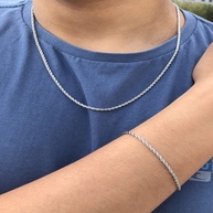 Cordão Baiano Prata 2mm: Elegância para Presentear - imagem 1