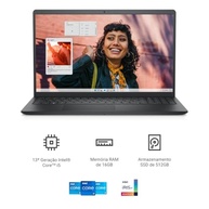 Notebook Dell Inspiron 15.6" Full HD 13ª Gen Intel Core i5 16GB 512GB SSD Linux Preto Carbono I15-I1300-U50P - imagem 3