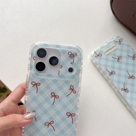 Capa iPhone: Xadrez Azul e Laço – Estilo Coreano! - imagem 4
