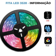 Fita LED RGB 5M: Ilumine com 16 Cores! - imagem 2