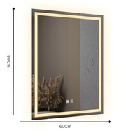 Espelho LED 3 Cores com Desembaçador para Banheiro - Dual Touch 80x60cm - imagem 3