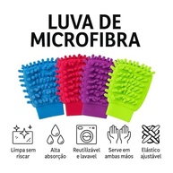 Kit 4 Luvas de Microfibra Multiuso: Limpeza Eficiente e Organizada em 4 Cores Vibrantes - imagem 4