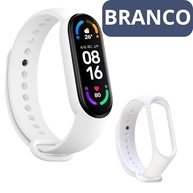 Kit 5 Pulseiras Para Smartband MI Band 7 Cores Preta Azul Cinza Vinho Marsala e Branco com Pino Resistente Feita em Silicone - imagem 4