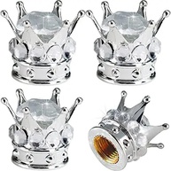 Tampas de Válvula de Pneu Diamante Coroa Prata - Universal para Carros e Motos - imagem 1