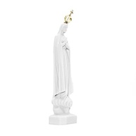 Imagem Nossa Senhora de Fátima em Pó de Mármore 28cm com Coroa Dourada - Peça Artesanal Sagrada - imagem 4
