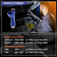 Injetores de Combustível HiSport para Toyota Corolla e Matrix 1.8L (2004-2008) e Pontiac Vibe 1.8L (2005-2008) - Peças de Reposição de Alta Performance - imagem 3