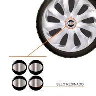 Jogo de Calotas Velox Silver 14" para Toyota Etios, Corolla, Yaris, Prius + Selos Resinadas - imagem 3