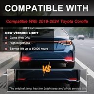 Refletores de LED Traseiro Sequencial para Toyota Corolla 2019-2024: Freio, Seta e Neblina com Lente Fumê - imagem 3