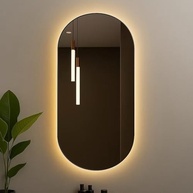 Espelho Oval de Corpo Inteiro 80x50cm com LED - Design Premium para Quarto, Banheiro e Sala - imagem 3