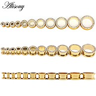 Tampões de Ouvido Alisouy Dourado e Cristal – Kit Alongamento Corporal - imagem 1