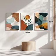 Kit 3 Quadros Decorativos Canvas 40x50 cm - Estilo Abstrato Moderno para Sala, Quarto e Corredor - imagem 3