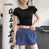 Lovito Short Esportivo com Letras – Conforto e Estilo na Corrida - imagem 2