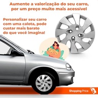 Kit 4 Calotas Corsa Classic Aro 13 Prata Grid - Design Esportivo e Proteção - imagem 5