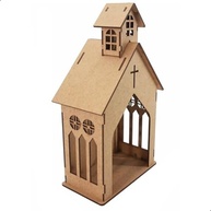 Oratório Capela Provençal em MDF Cru com Corte a Laser - Decoração Religiosa Elegante e Versátil - imagem 5