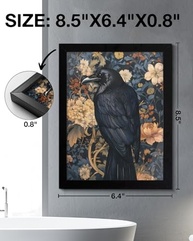 Pôster de Arte Gótica Floral - Corvo Estilizado para Decoração Dark Academia - imagem 4
