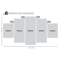 Quadro Decorativo Praia e Mar - 5 Peças com Design Costeiro para Sala e Quarto - imagem 4