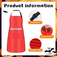 Funnysoft 2 Set Halloween Ketchup and Mustard Costumes for Adults Costumes for Couples Ketchup and Mustard Condiment Aprons and Hats Couples Outfits Apparel Accessories for Halloween Cosplay Dress up - imagem 4