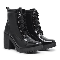 Coturno Preto Tratorado Falcucci: Estilo e Conforto com Salto 9cm - imagem 1