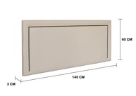 Cabeceira Casal Reta Luxo 140x60 em Courino Off White com Tachas Fumê - Modernidade e Sofisticação para seu Quarto - imagem 3