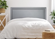 Cabeceira Casal Reta Luxo 140x60 em Courino Cinza com Tachas Fumê - Modernidade e Sofisticação para seu Quarto - imagem 1
