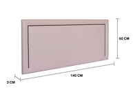 Cabeceira Casal Reta Luxo 140x60 em Courino Rosa com Tachas Fumê - Modernidade e Sofisticação para seu Quarto - imagem 3