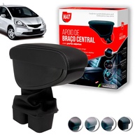 Apoio de Braço Couro Preto C/Linha Cinza para Honda New Fit (2009-2014) - Conforto e Estilo - imagem 1