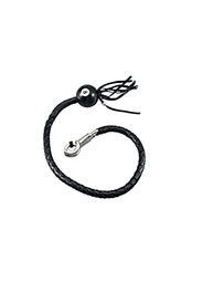 Chicote de Guidão GARGOYLE BELLS 91cm em Couro Genuíno com Franjas e Bola - Estilo Motociclista Resistente (Preto) - imagem 4