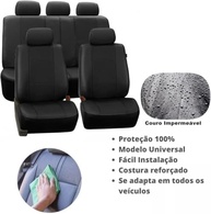 Jogo de Capa de Banco Automotivo Universal em Couro Sintético - Proteção e Estilo para Seu Carro - imagem 3