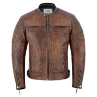 Jaqueta masculina de couro de qualidade premium com zíper e proteção para motocicleta - imagem 1