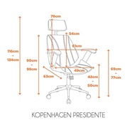 Cadeira Presidente Kopenhagen em Couro Ecológico - Design Moderno e Conforto Premium - imagem 3