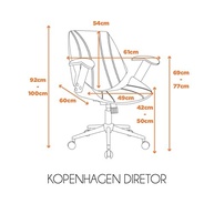 Cadeira Kopenhagen Diretor Office em Couro Ecologico com Base Cromada - Conforto e Estilo para seu Ambiente - imagem 3