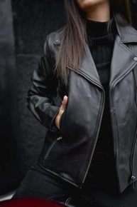 Vance Leather Jaqueta feminina de couro de motocicleta com trança de couro bovino premium - imagem 3