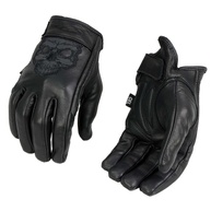 Milwaukee Leather Luvas de mão masculinas de couro preto "caveira reflexiva" com palma acolchoada de gel MG7570 - imagem 1