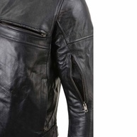 Jaqueta masculina Milwaukee Leather LKM17015 de couro preto premium ventilada estilo motociclista com armadura CE - imagem 3