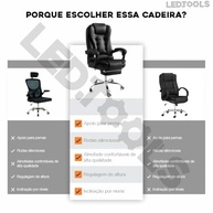 Cadeira Presidente Ergonômica com Apoio para os Pés - Conforto Premium em Couro - imagem 4