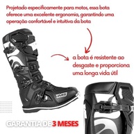 Bota de Motocross, Couro Sintético e PU, Solado Antiabrasivo, Bico de Aço, para Trilha e Enduro, TAM 42BR - imagem 5