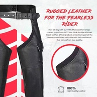 Calça masculina de couro de motocicleta HWK motociclista motociclista cowboy corrida preta de couro legítimo - imagem 3