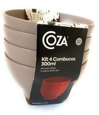 Kit com 4 Cumbucas em Plástico Cinza 300ml - Coza | Ideal para Refeições Individuais - imagem 3