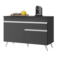 Balcão de Cozinha Veneza 120cm com 2 Portas e 1 Gaveta - Design Moderno em Preto e Branco - imagem 2