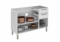Balcão Cozinha Itatiaia Tarsila 3 Portas 2 Gavetas Branco com Entrada Pia - imagem 5