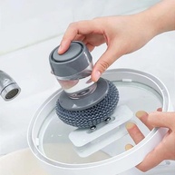 Escova de Aço com Dispensador de Detergente – Limpeza Prática e Eficiente para Cozinha - imagem 4