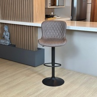 Banqueta Alta Giratória com Encosto em Couro PU - Estilo e Conforto Moderno para Cozinha - imagem 1