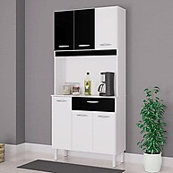 Cozinha Ambiente Cássia 6 Portas Branco Preto – Organize com Estilo - imagem 1