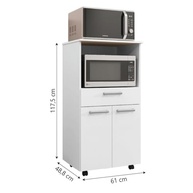 Armário de Cozinha Balcão Multiuso Duplo Forno Duetto Branco - Organize com Estilo e Funcionalidade - imagem 3